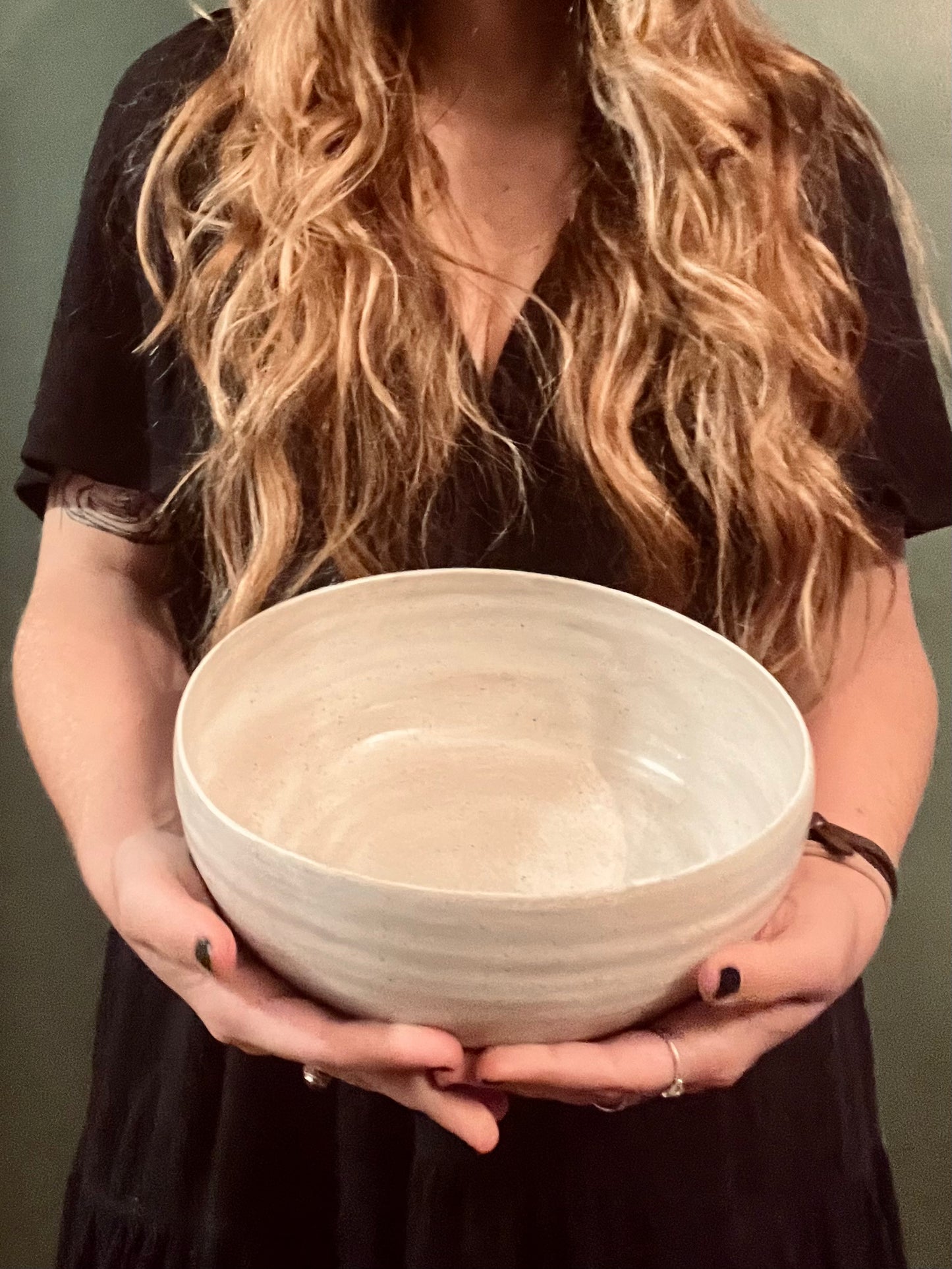 gather bowl in white