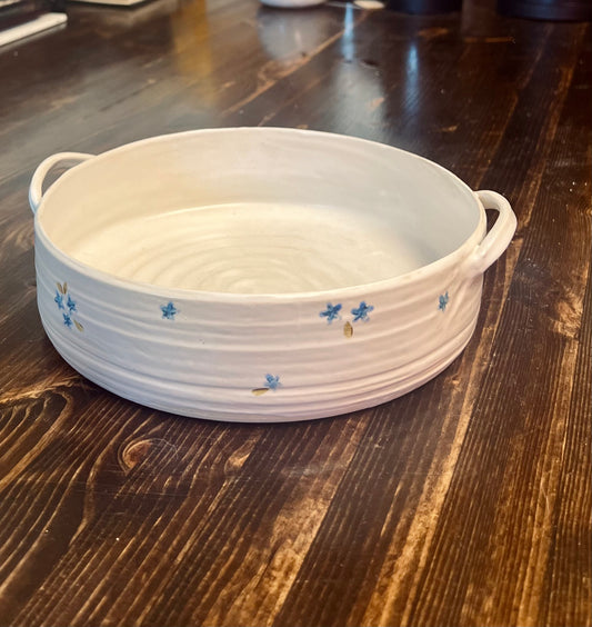 sweet blue casserole dish