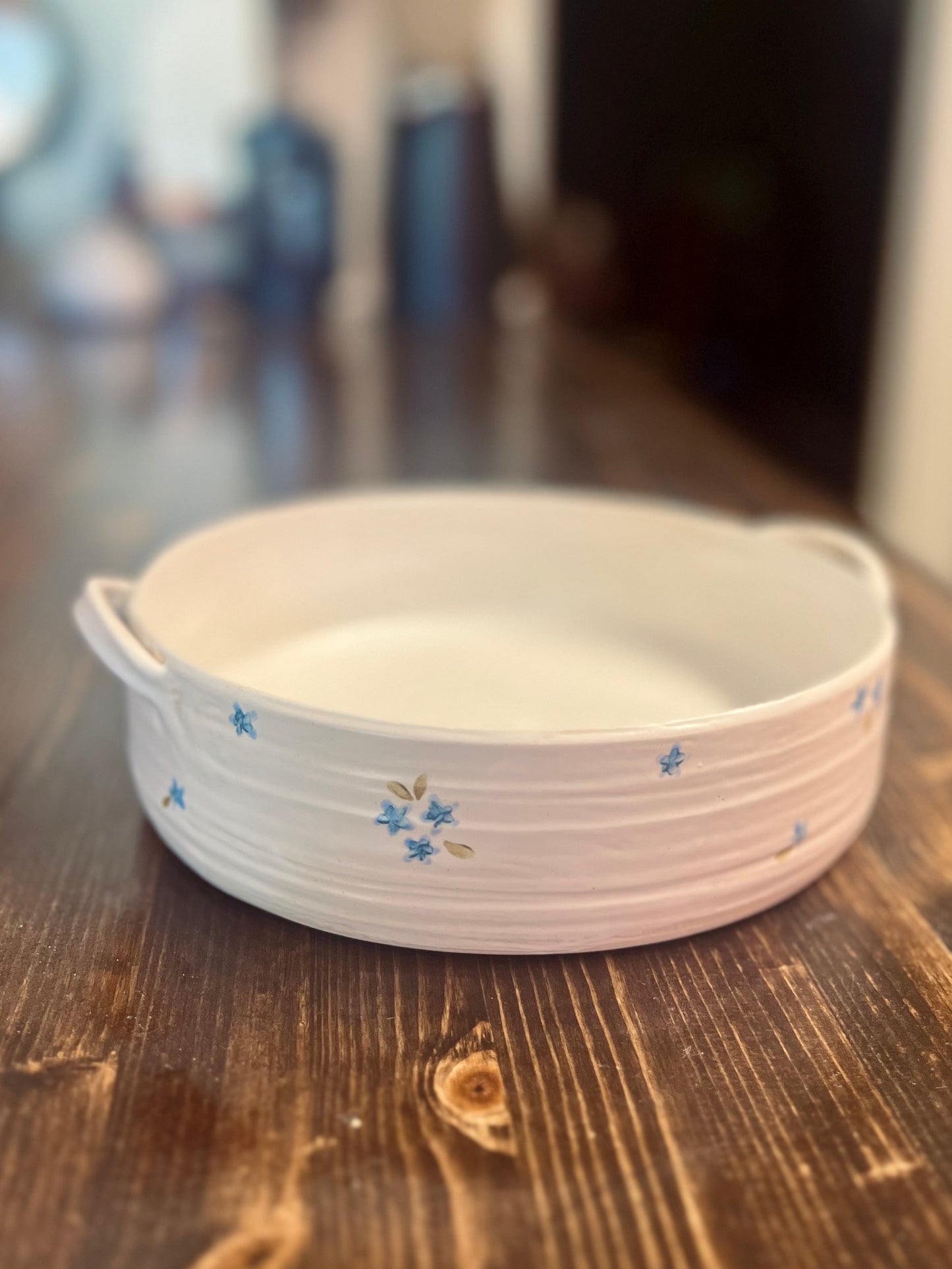 sweet blue casserole dish