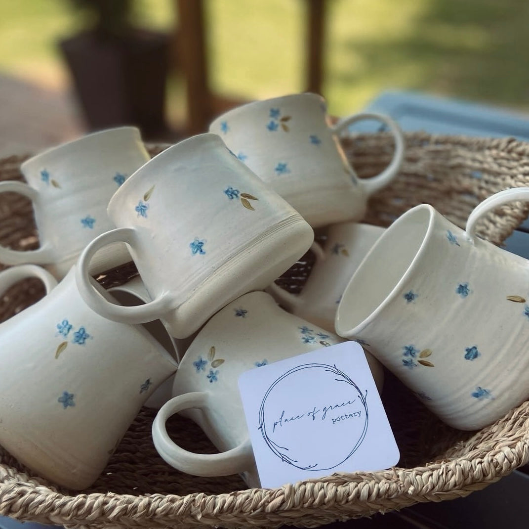 sweet blue morning mug